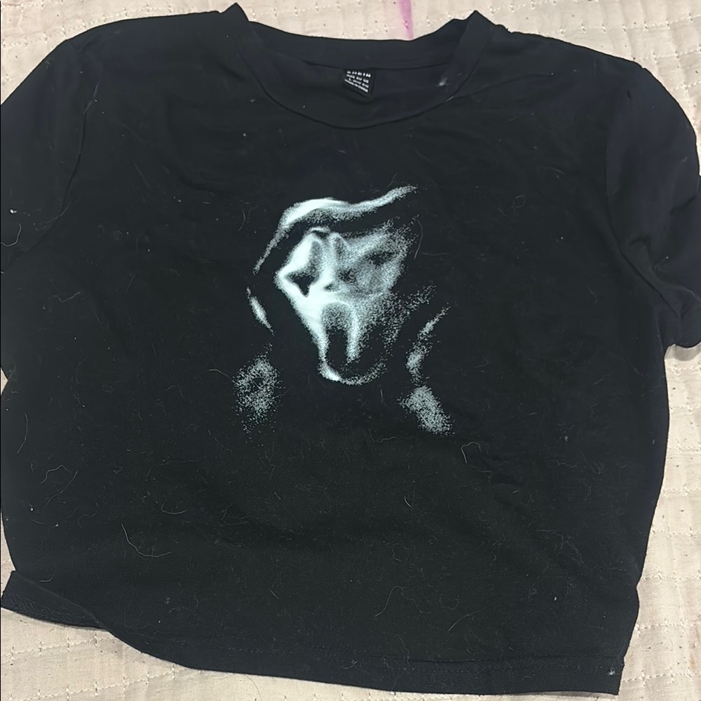 Black Graphic T-Shirt with Abstract Design